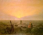 Caspar David Friedrich Moon Rising Over the Sea Spain oil painting reproduction